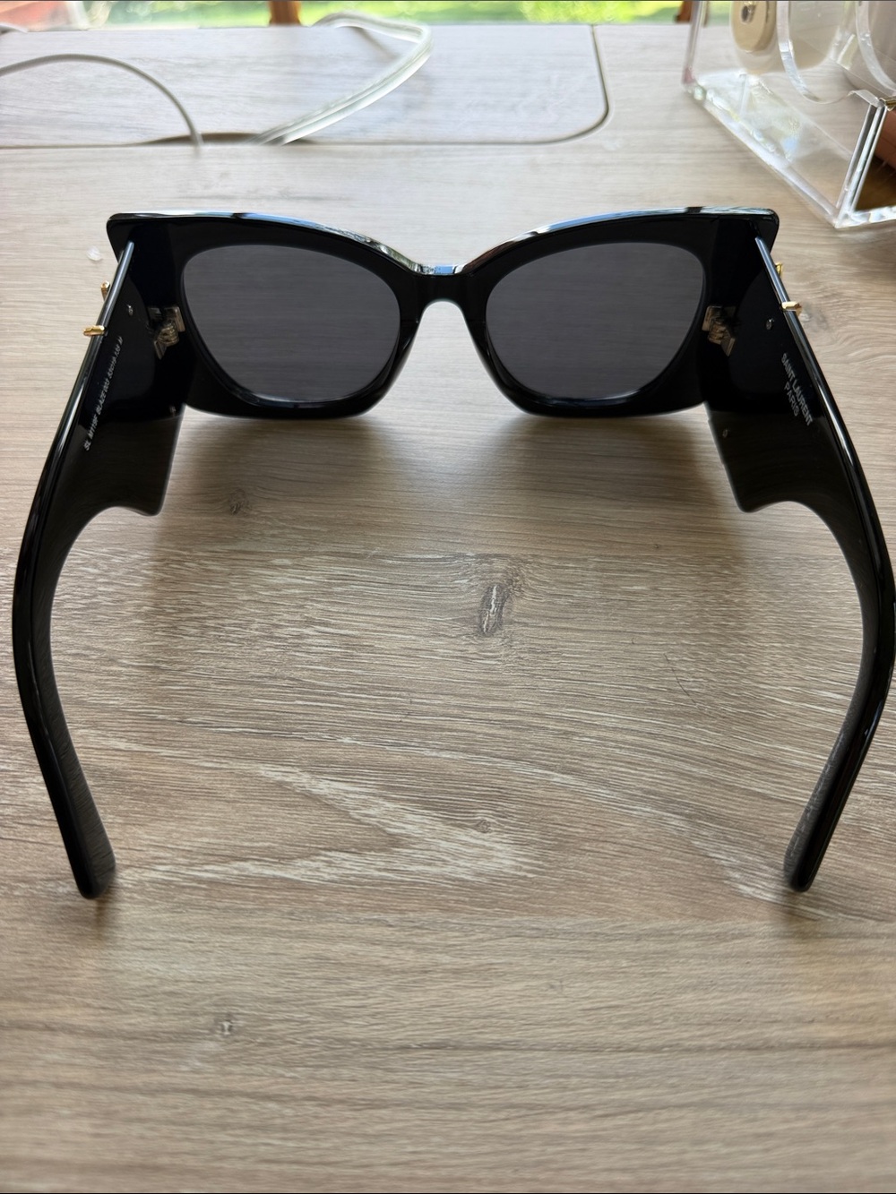 Saint Laurent Black Oversized Logo Shield Sunglasses DUPE/ COPY - Picture 4 of 4